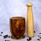 Wooden Natural Mortar And Pestle Okhali And Musal Set