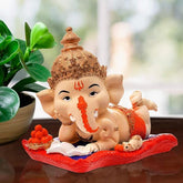 Lord Ganesha Sliping Reading Book Showpiece