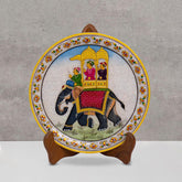 Marbel Round Elephant Plate With Wood Stand