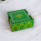 Wooden Green Tea Coaster Set Of 6