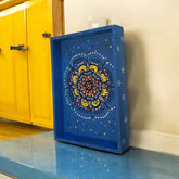 Wooden Hand Painted Serving Tray Mandala Design