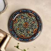 Hand Painted Spice Box With 7 Compartments - Black