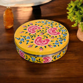 Hand Painted Spice Box With 7 Compartments - Yellow