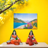 Polyresin Rajasthani Lady pair With Chakki Idol Showpiece