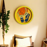 Divine Krishna Feet Hand-Painted Wooden Plate