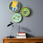 Wooden Hand Painted Wall Plates Set