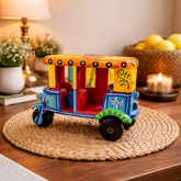 Wooden Auto Rikshaw Toy - Multicolor