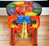 wooden Natural Colour Elephant Stool In 8 Inch