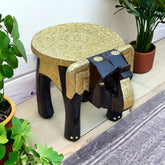 Wooden Elephant Stool Side Table For Gift
