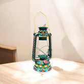 Beautiful Traditional Painting Hanging Lalten/lantern With Electronic Holder-Green