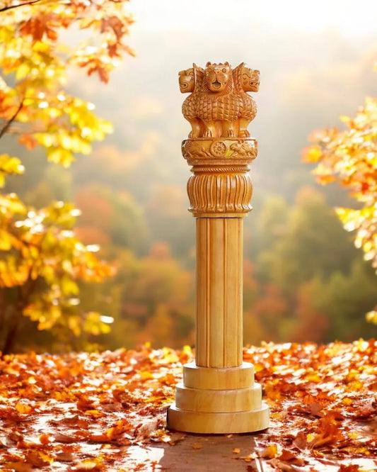 handmade wooden Ashoka Pillar