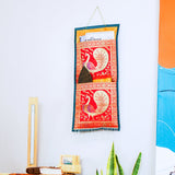 Double Pocket Peacock Design Wall Hanging Magazine Holder