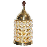 Akhand Diya Brass Crystal Oil Tea Light Lamp Holder