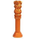 Wooden Antique Ashoka Stambh Pillar Showpiece In Bronze