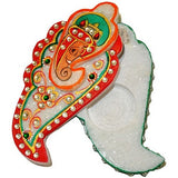 Handmade Marble Kundan Work Ganesha With Leaf Roli Sindoor Chopra Vase