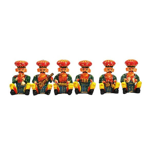 Wooden Musician Painted Babla Set of 6 -2 Inch Multicolor