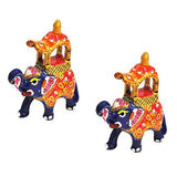 Small Ambabari Elephant Statue Pair for Showpiece