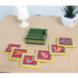 Wooden animal Hand Painted Coaster Set of 6