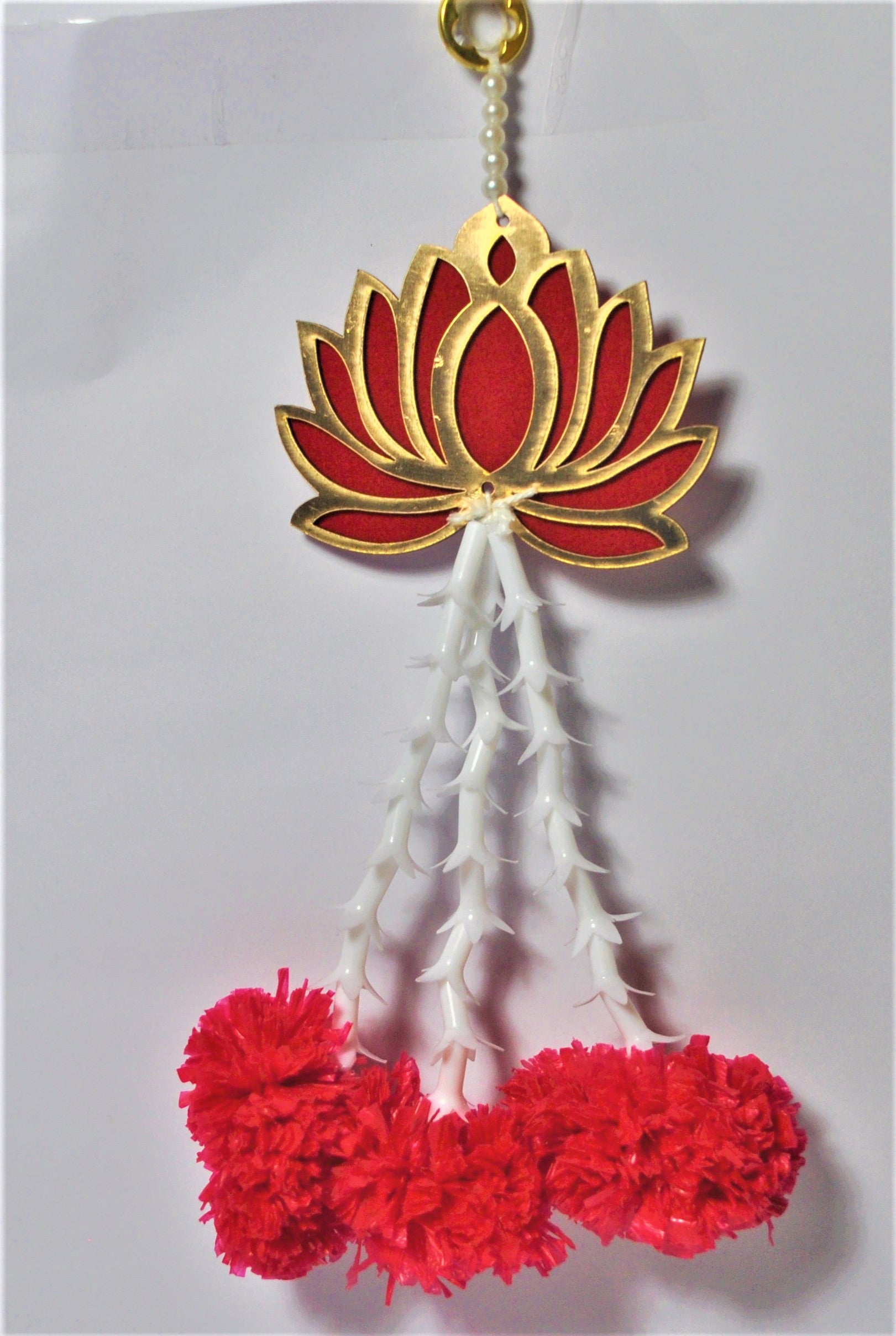 Lotus Hanging Garlands White Plastic Home Decoration Set Of 8 Pcs