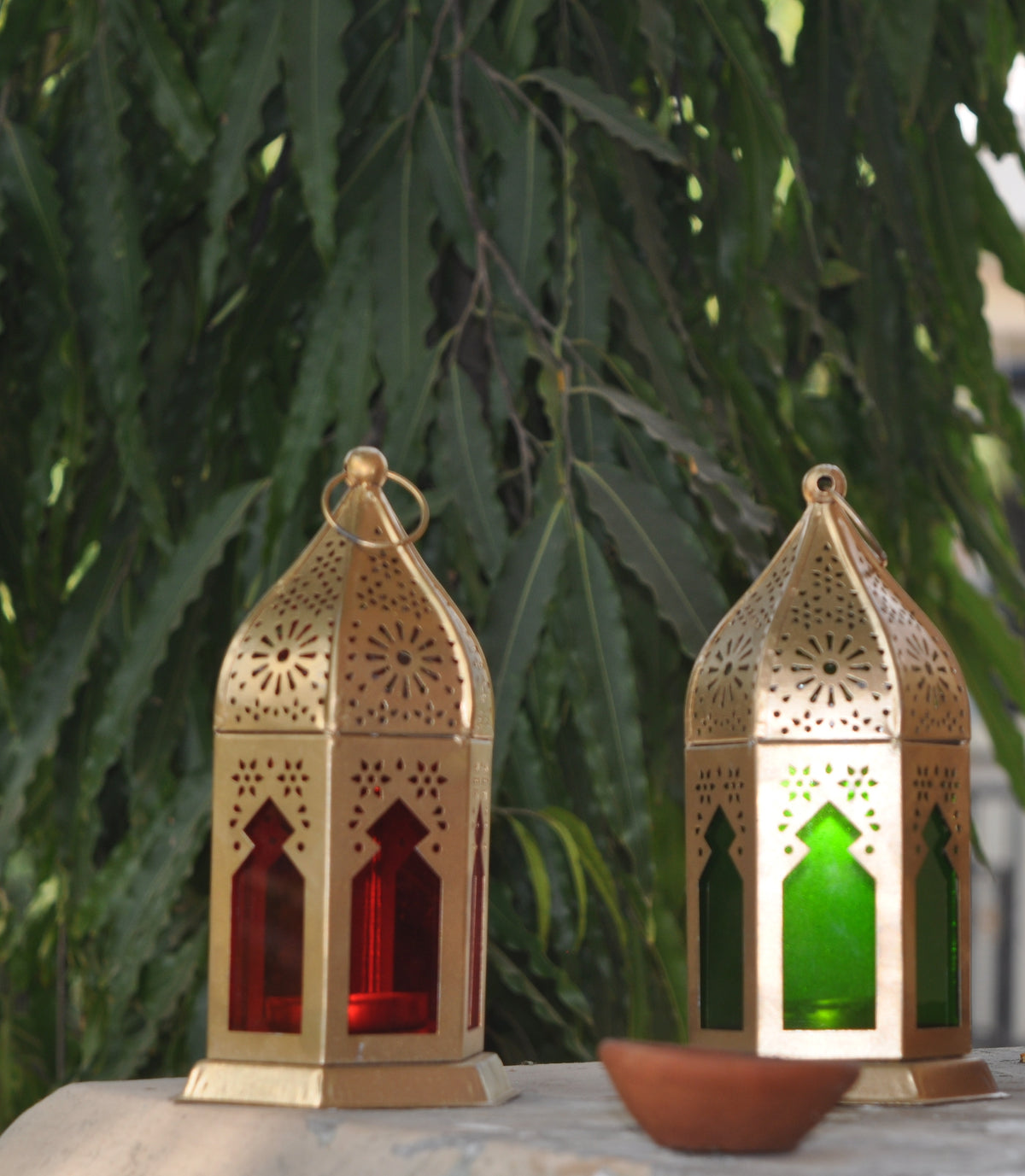 Vintage Moroccan Lantern Rustic Wedding Lighting Set of 2
