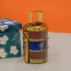 Hand Painted 3 Tier Steel Tiffin Box