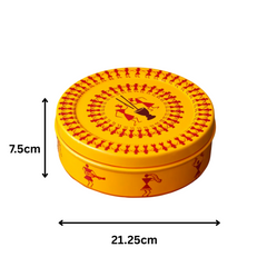 Hand Painted Spice Box With 7 Compartments-Yellow