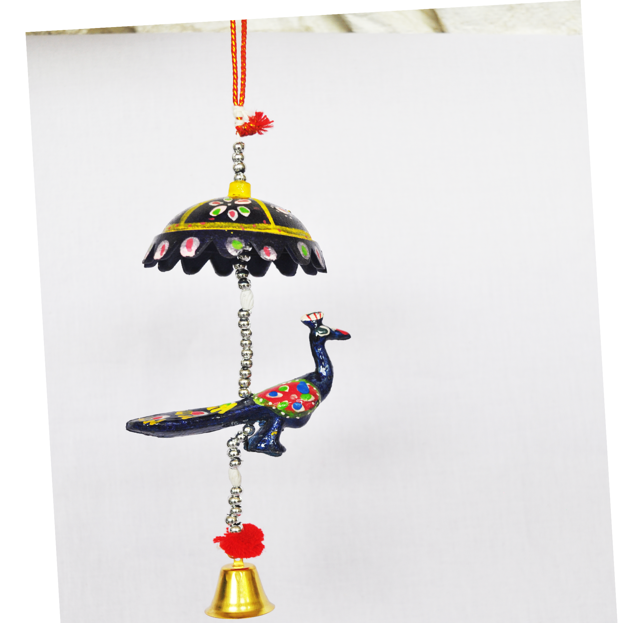 Peocock Hanging Jhoomer Dream Catcher Set of 10 pcs - Multicolour