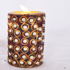 Wooden Tea Light Candle Holder Set of 3 - White