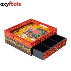 Wooden Drawer With Tray Small Sturdy Serving Tea