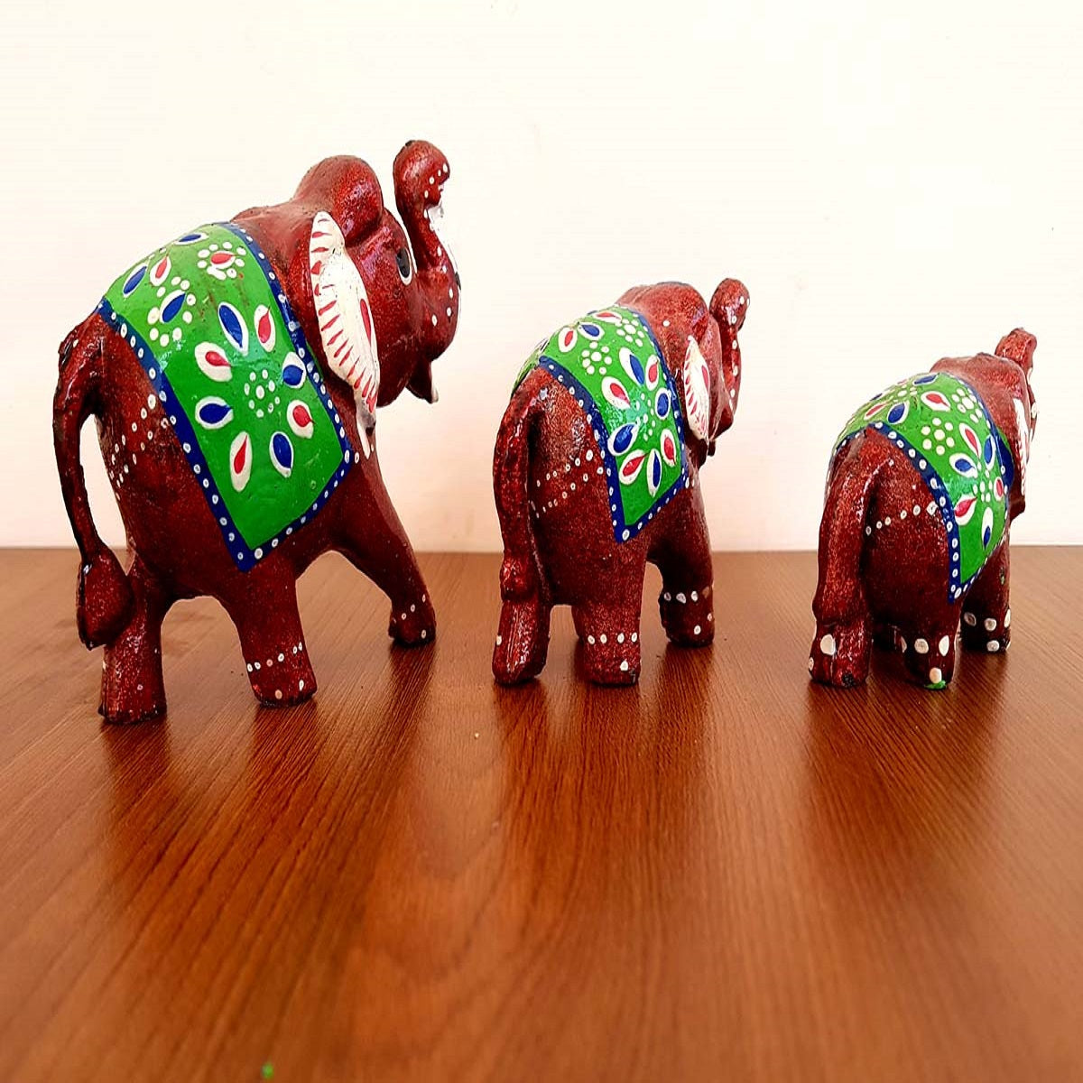 Elephant Fiber Showpiece Set Of 3 Pcs
