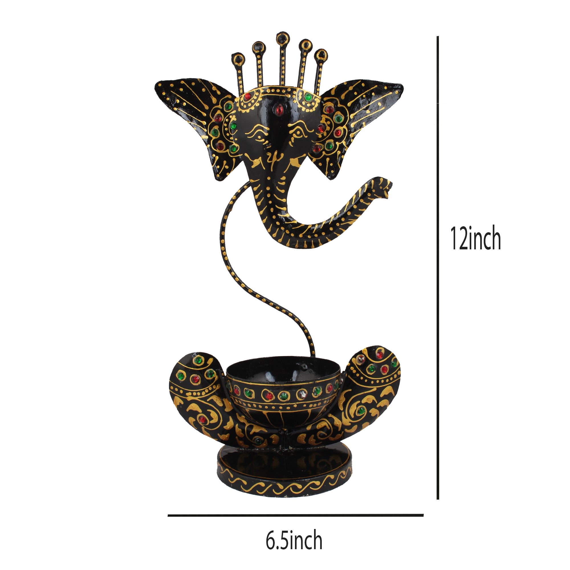 Ganesha Tea Light And Stand Showpiece In 12 Inch