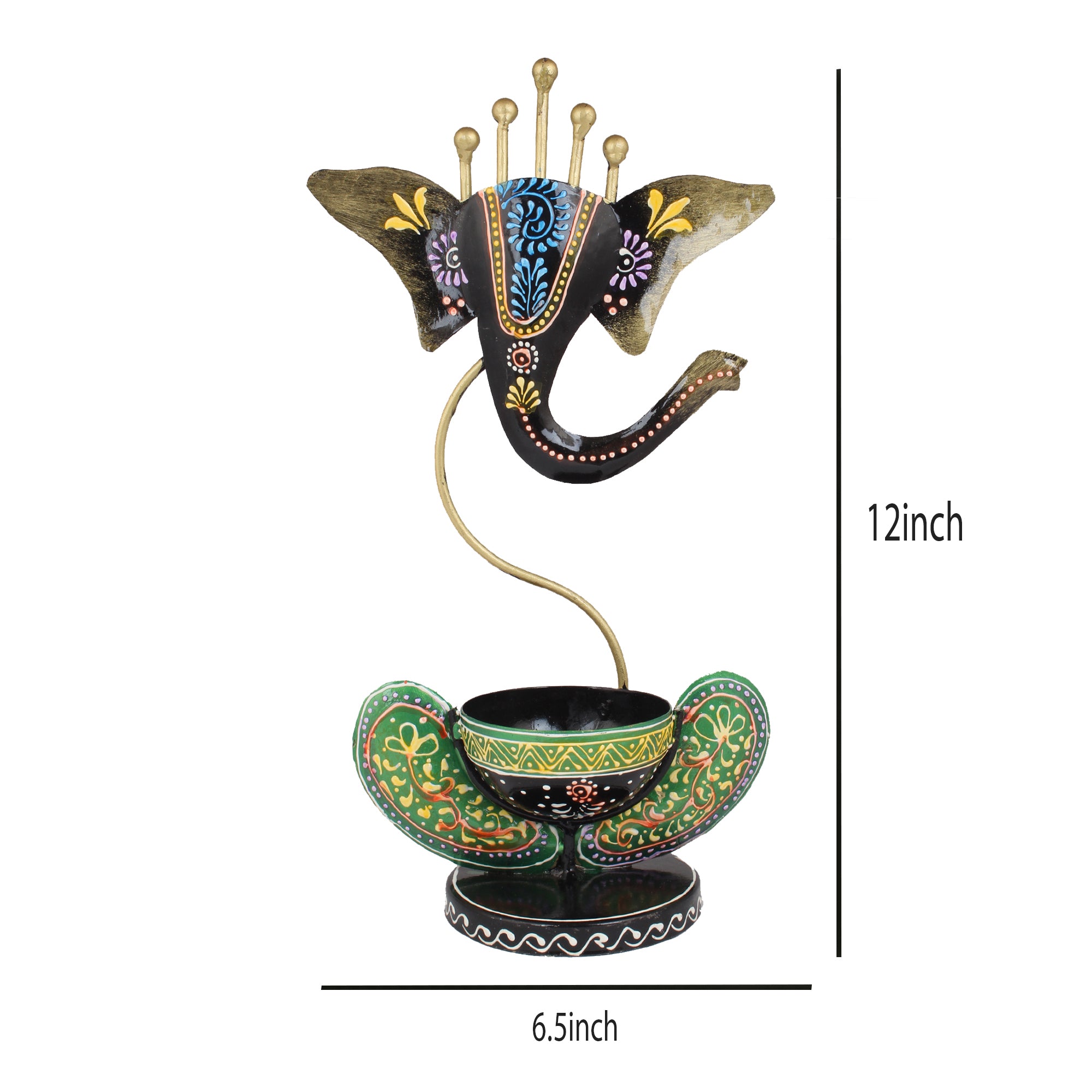 Ganesha Tea Light And Stand Showpiece 12 Inch