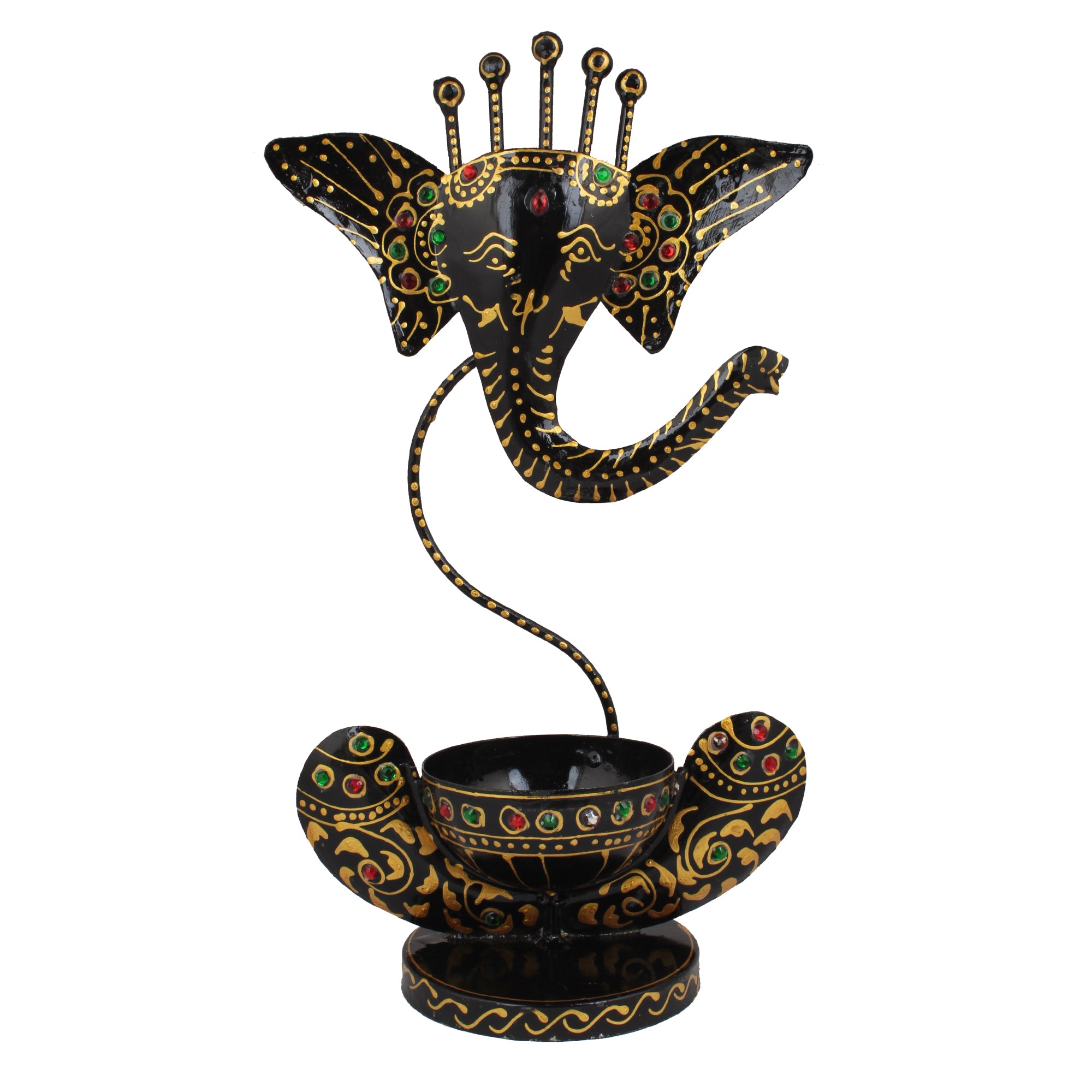 Ganesha Tea Light And Stand Showpiece In 12 Inch