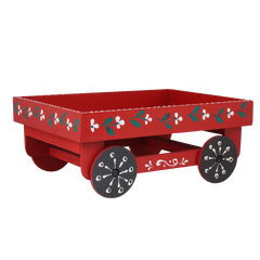 Wooden Handpained Tea Thela Serving Table Trolley