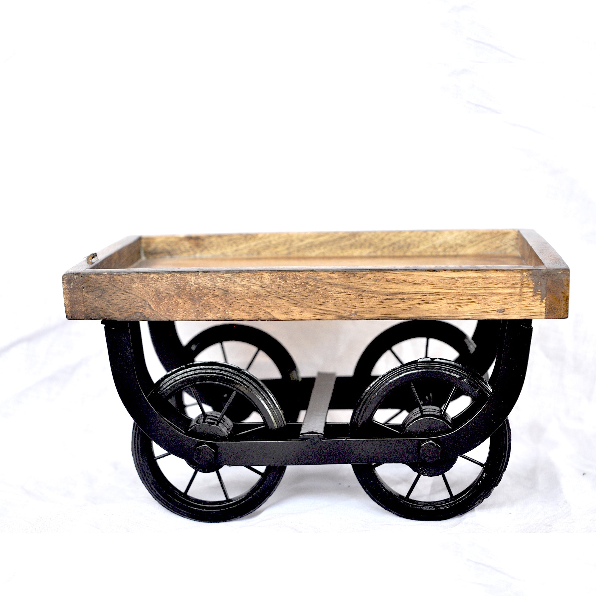 Wooden Handpained Tea Thela Serving Table Trolley