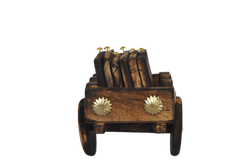 Wooden Beautiful Bullock Cart Shape Tea Coffee Coasters Set Of 6