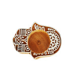 Wooden Small Block hand Shape Diya pair