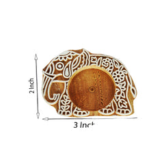Wooden Small Elephant Block Diya Shape pair