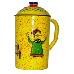 Copper Jug With 6 Glass Set