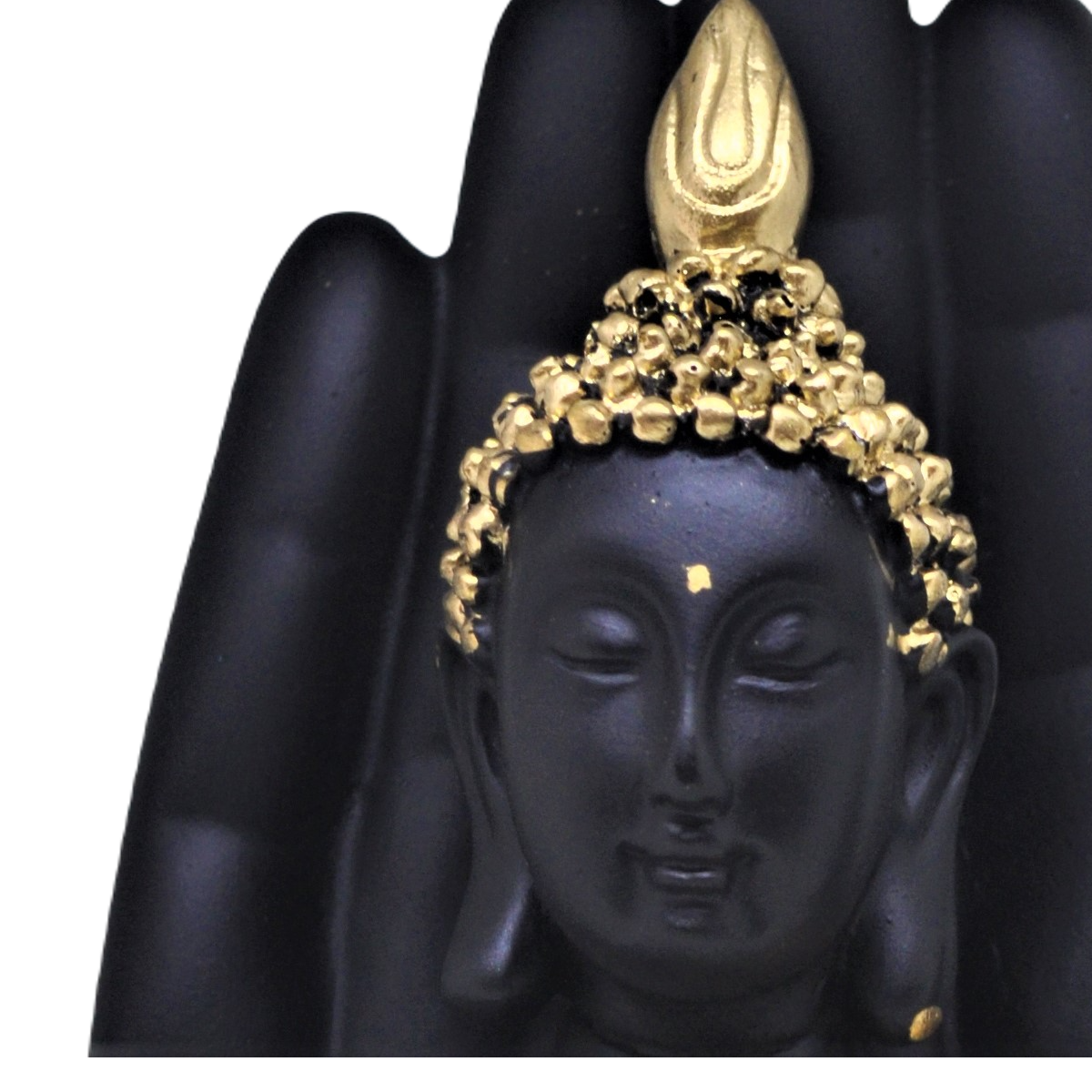 Buddha Idol Palm Polyresin Statue Showpiece For 5 Inch