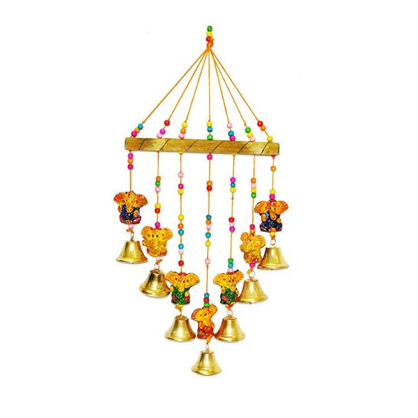 Wooden Ganesha Bells Wall Hangings Door Decorative