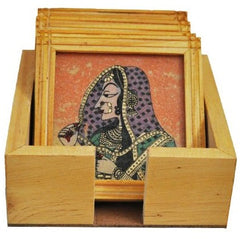 Wooden One Coaster For Tea Cups Coffee - 4 Plates