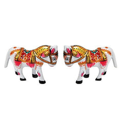 White Horse Metal Meenakari - 1 Pair Gift