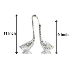 Beautiful Metal Pair Kissing Duck Showpiece - Set of 2