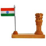 Wooden Ashoka Pillar And National Beautiful Flag