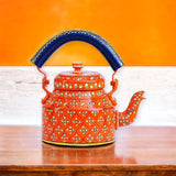 Aluminum Painted Tea Kettle Figurine Decorative