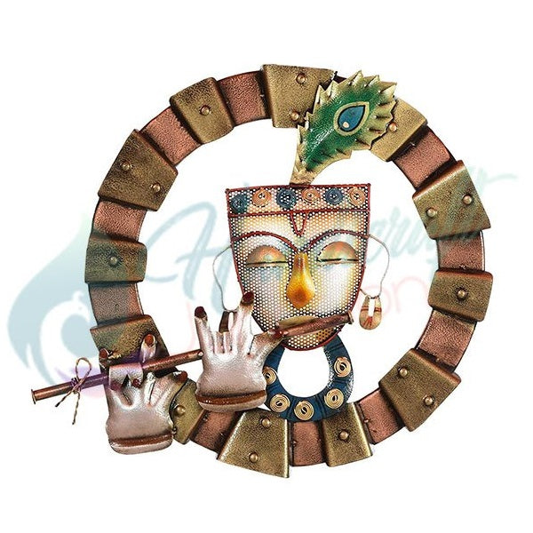 Metal Lord Krishna Wall Mounted Hanging