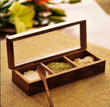 Wooden Container Spice 3 Box With Spoon