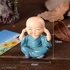 Polyresin Baby Monk Buddha Serene Figurine Showpiece Set Of - 4 pcs