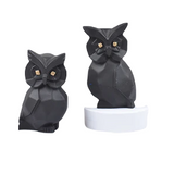 Attractive Owl Polyresin Showpiece Set Of 2 - Black